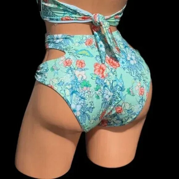 Victoria’s Secret Swim Wrap High Waist Cheeky Bikini Bottom Butterfly Floral XL - Picture 4 of 5